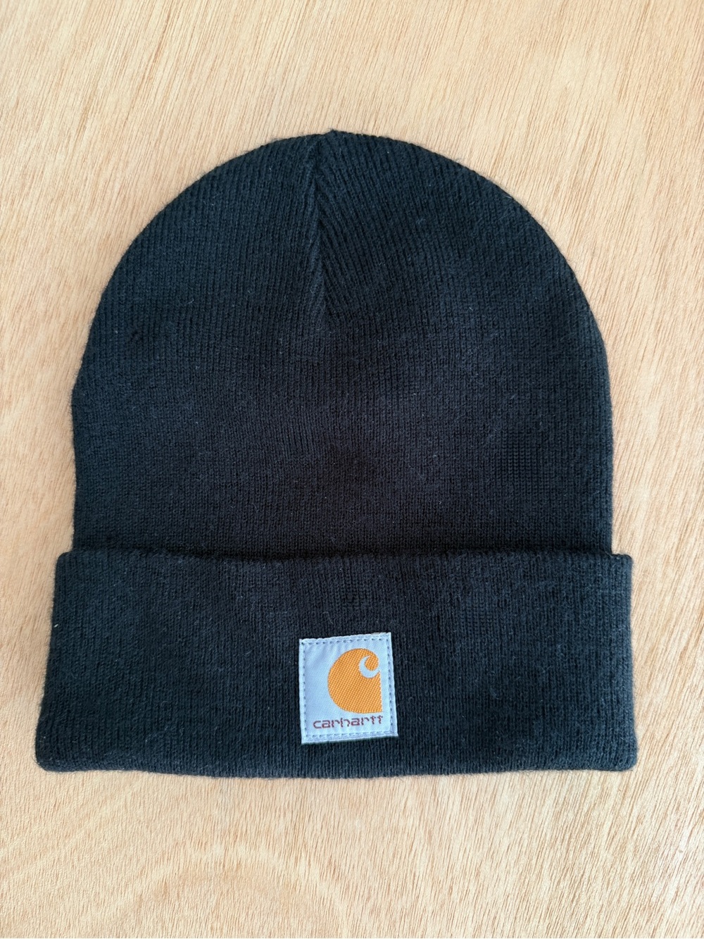 Carhartt Youth Black Beanie with Logo Patch Kid Gorpcore Streetwear